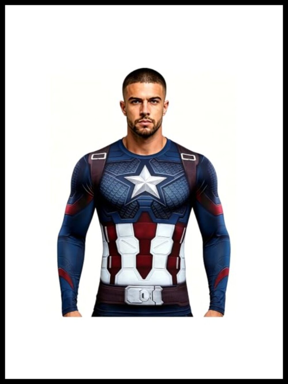 Unisex 3D Super Hero Close-Fitting Quick-Drying Elastic Cosplay T-Shirt Long